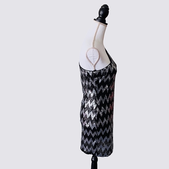 ONE SHOULDER SEQUIN BODYCON MINI DRESS COCKTAIL PARTY DRESS CLUB DRESS - Picture 9 of 16